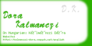 dora kalmanczi business card